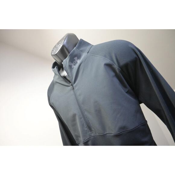 Under Armour Run Jacket 1/4 Zip Fitted ColdGear Athletic Black Mens Sz XL - Picture 1 of 10